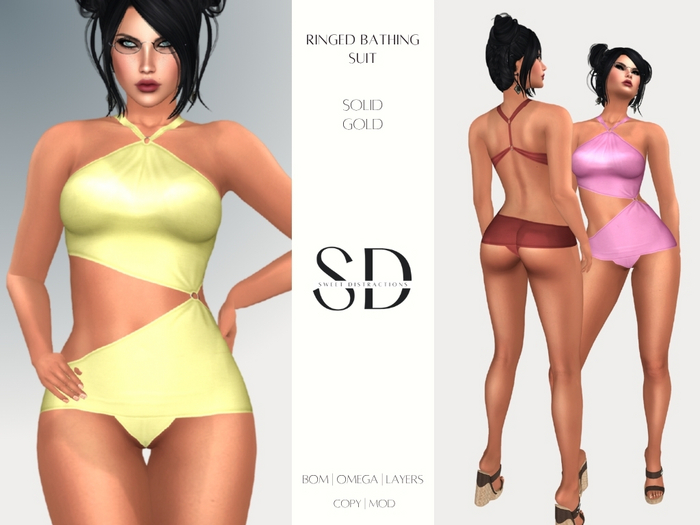 S/D Ringed Bathing Suit in Gold (BOM, Classic, Omega)