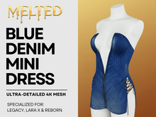 Blue Denim Mini Dress  - 4k Mesh [MELTED]
