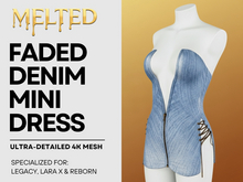 Faded Denim Mini Dress - 4k Mesh [MELTED]