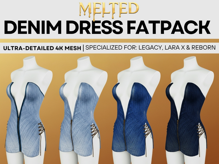 Denim Mini Dress Fatpack - 4k Mesh [MELTED]