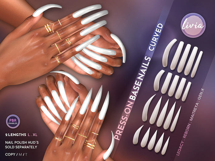 LIVIA Press-On Base Nails [Curved]