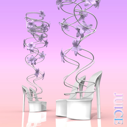 Lilac White Flower Heels LEGACY
