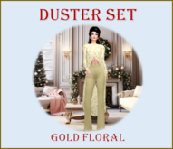 Christmas Duster Gold Floral