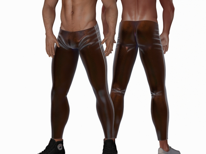TwoSided Shiny Lawrence leggings brown PBR only