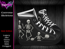 SugarGlitz - Male Converse Skeletons White