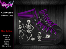 SugarGlitz - Male Converse Skeletons Purple