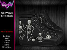 SugarGlitz - Male Converse Skeletons Black