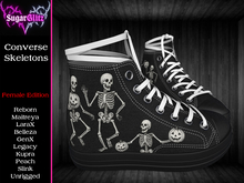 SugarGlitz - Female Converse Skeletons White