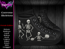 SugarGlitz - Female Converse Skeletons Black