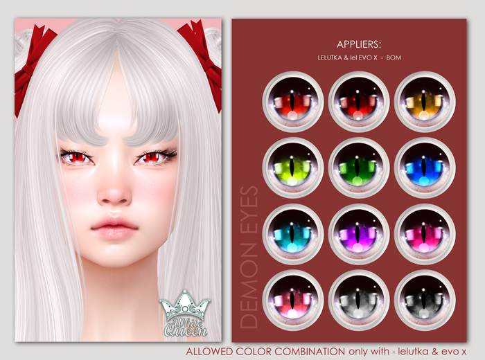 DEMON EYES -LELUTKA & BOM - FATPACK - WHITE QUEEN