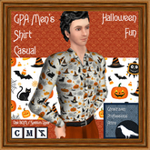 GPA Men's Shirt Casual BOM - Halloween Fun Print