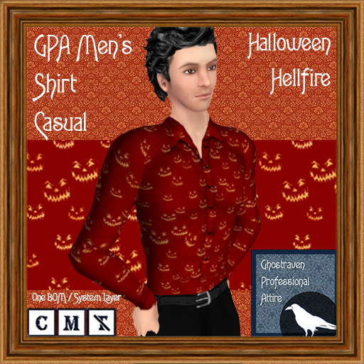 GPA Men's Shirt Casual BOM - Halloween Hellfire Print