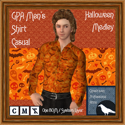 GPA Men's Shirt Casual BOM - Halloween Medley Print