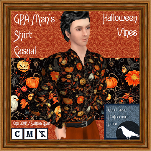 GPA Men's Shirt Casual BOM - Halloween Vines Print