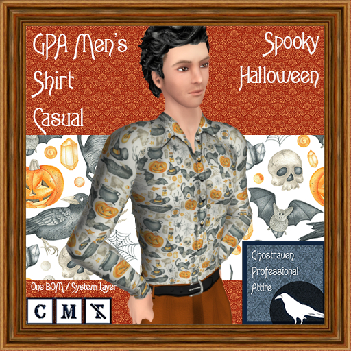 GPA Men's Shirt Casual BOM - Spooky Halloween Print