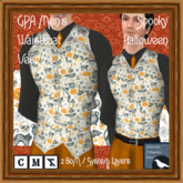 GPA Men's Waistcoat Vest BOM - Spooky Halloween Print v.3