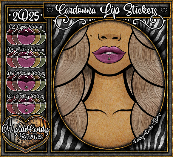 Cardy BOMs: Cardonna Lip Stickers - Candy Box A - Wylde Candy