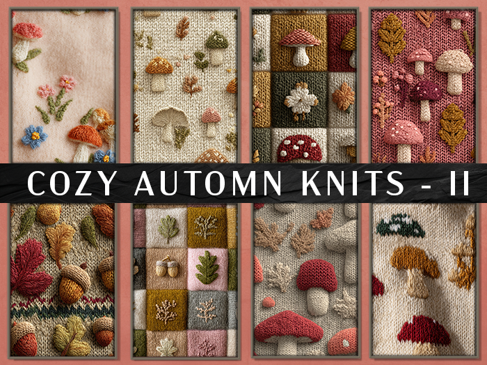 COZY AUTOMN KNITS - II - 8 textures - Seamless