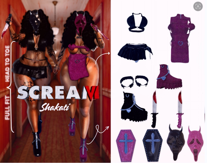 SH. SCREAM BLACK HARNESS SET FATPACK
