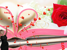 Love with text and hearts poofer.