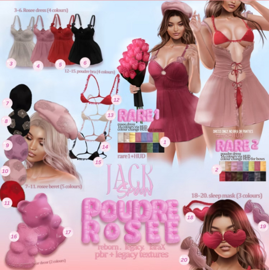 7- Jack Spoon. Poudre Rosee - Rosee Beret black