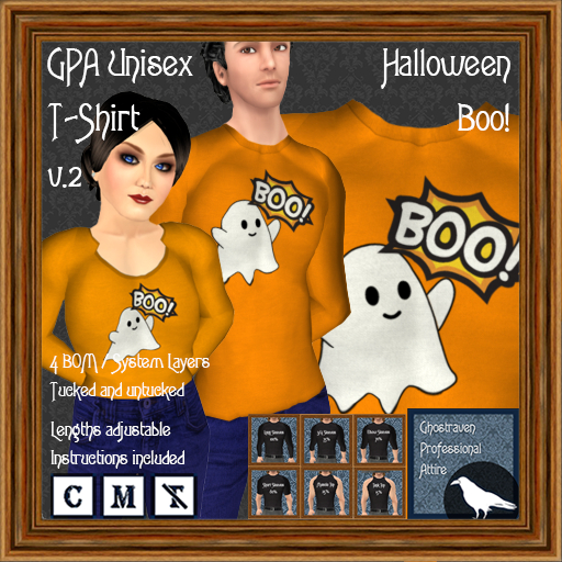 GPA Unisex T-Shirt BOM - Halloween Boo! Print v.2