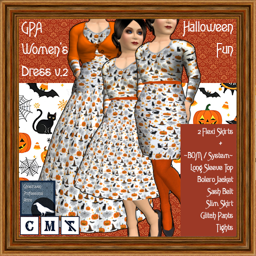 GPA Women's Dress BOM - Halloween Fun Print v.2