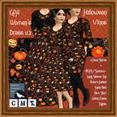 GPA Women's Dress BOM - Halloween Vines Print v.2