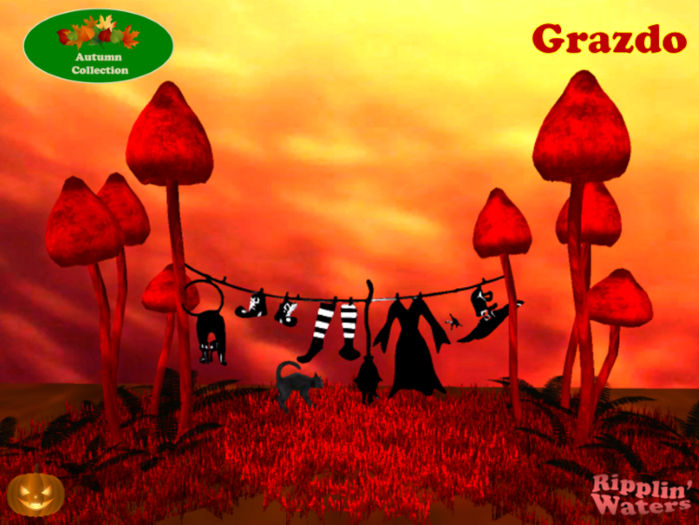 RW - Halloween Autumn Fall Witch clothes line *Grazdo* c/m