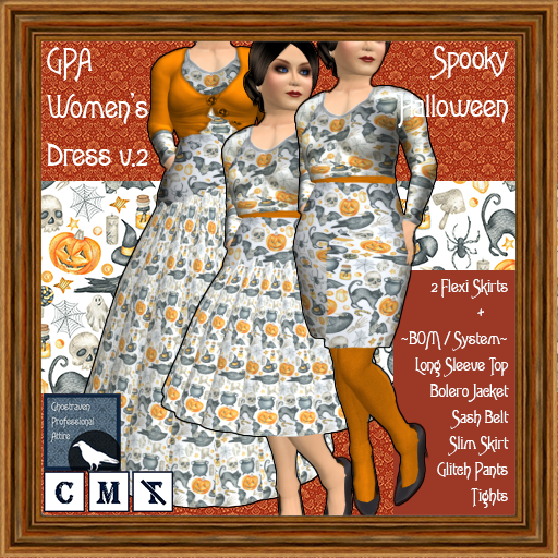 GPA Women's Dress BOM - Spooky Halloween Print v.2
