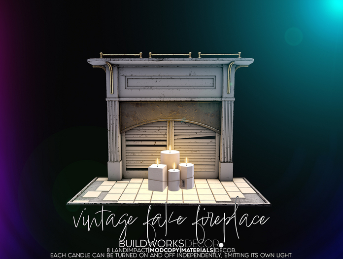 buildworksdecor ~ Vintage Fake Fireplace / Boxed