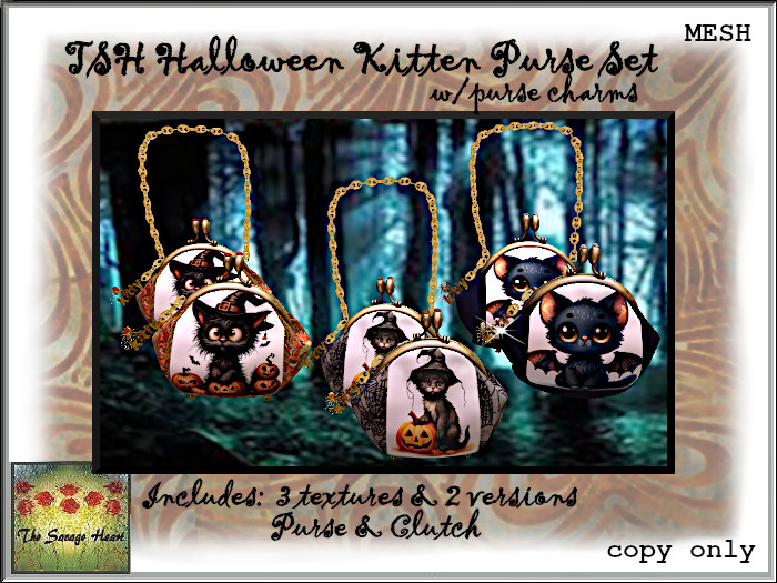 TSH Halloween Kitten Purse & Clutch Set