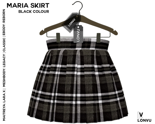::LonVu::Maria Skirt Black