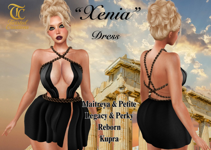 TC - Xenia Black Rope Toga Dress