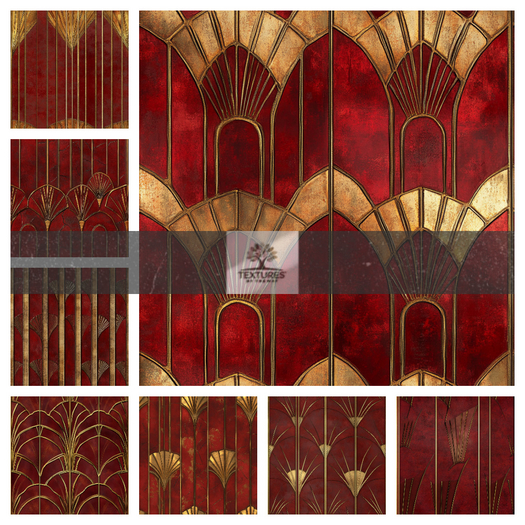 TB - ART DECO SEAMLESS WALLPAPER - RED