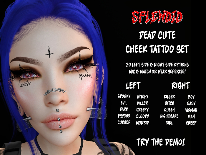 Splendid - Dead Cute Cheek Tattoo Set