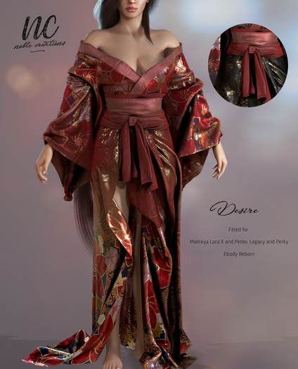 [NC] - Desire Kimono (BLACK/RED)