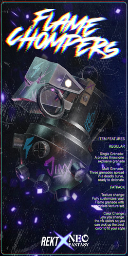 [REKT X NEO] - FLAME CHOMPERS - (VIOLET)
