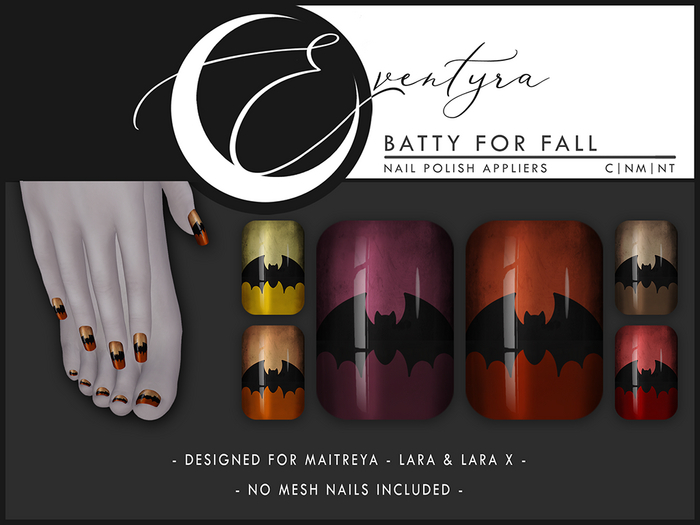 Eventyra - Maitreya Nail HUD - Batty For Fall