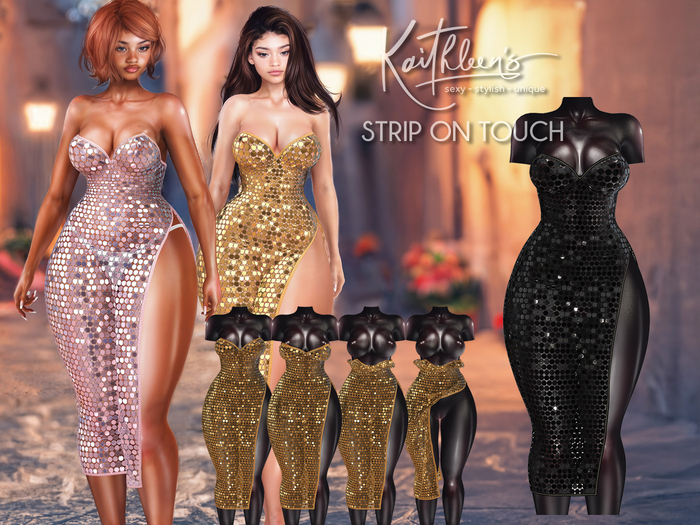 Kaithleen's Silver Stripout Dress - Black