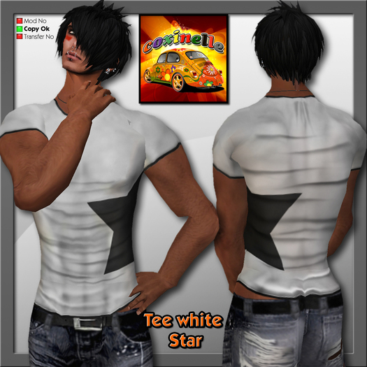 Coxi - T-shirt white star