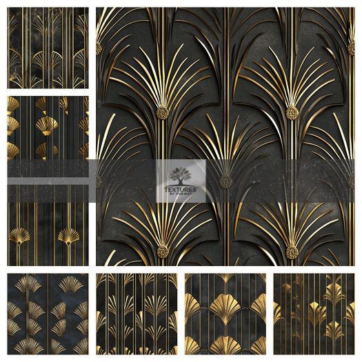 TB - ART DECO BLACK WALLS SEAMLESS