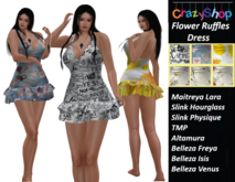 Crazy Flower Ruffles Dress