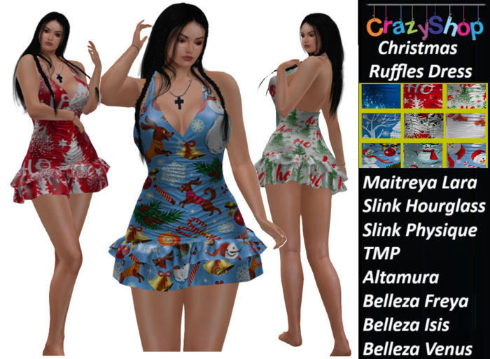 Crazy Christmas Ruffles Dress
