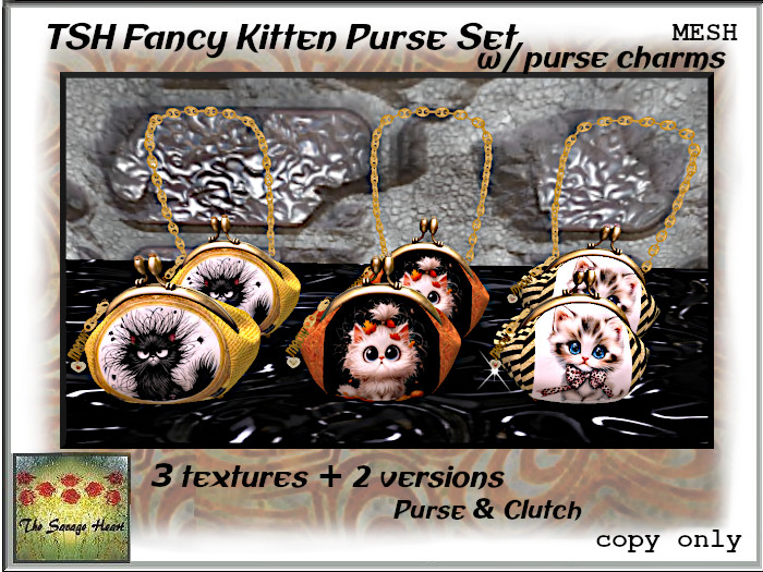 TSH Fancy Kitten Purse & Clutch Set 