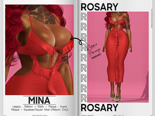 Rosary. Mina . Dress Red