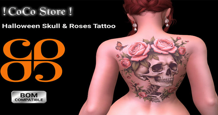 ! CoCo Store ! - Tattoo Halloween Skull & Roses [BOM]