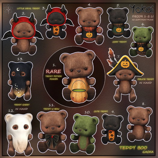 4.YOKAI - Teddy Boo - Cozy Teddy [choco]