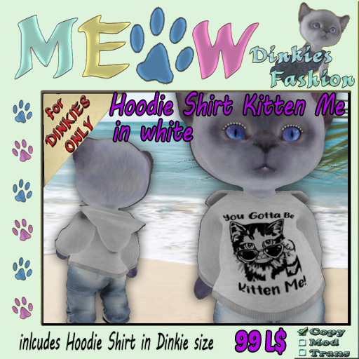 *MEOW* HoodieShirt KittenMe white (rez)