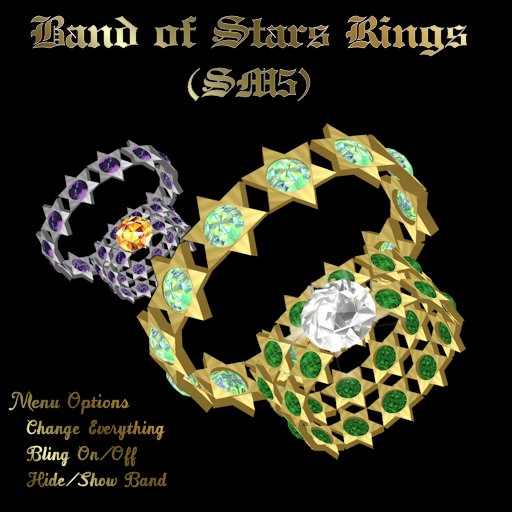 Band of Stars Wedding Rings (SM5)